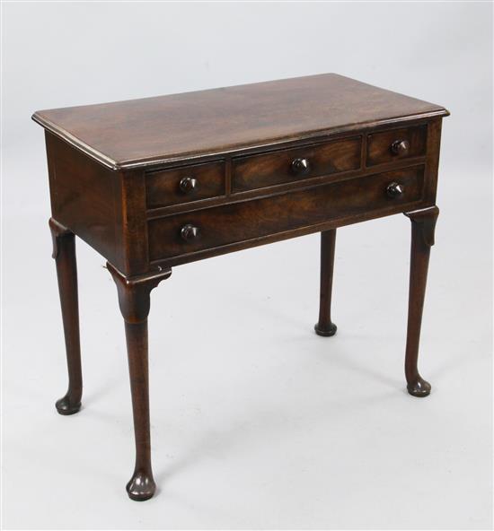 A mid 18th century mahogany side table, W. 2ft 8in. D. 1ft 5in. H. 2ft 5in.